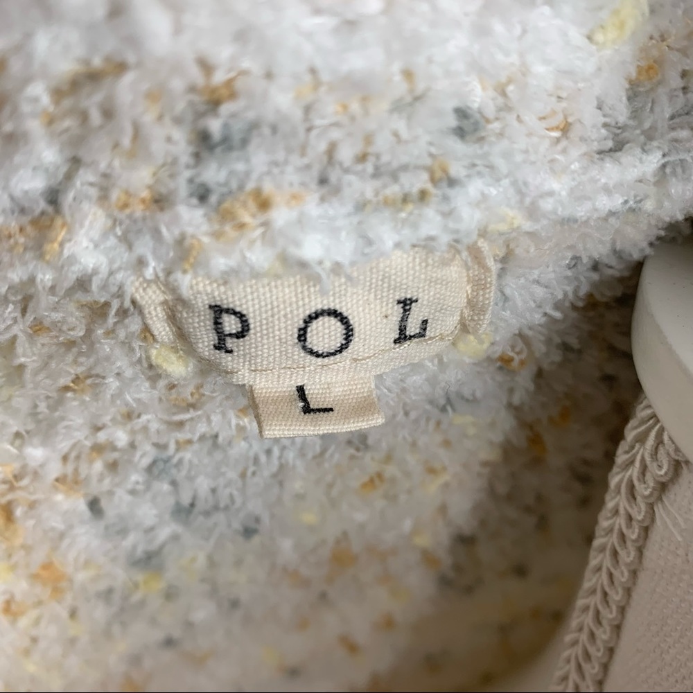 POL Heart Print Hi-Lo Sweater-Wht/Almond Large - Picture 8 of 8